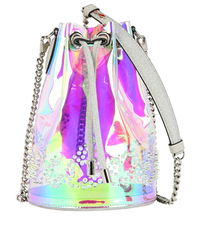 Marie Jane Bucket Bag, &pound;350, Handbags, Silver, Vinyl, Front view